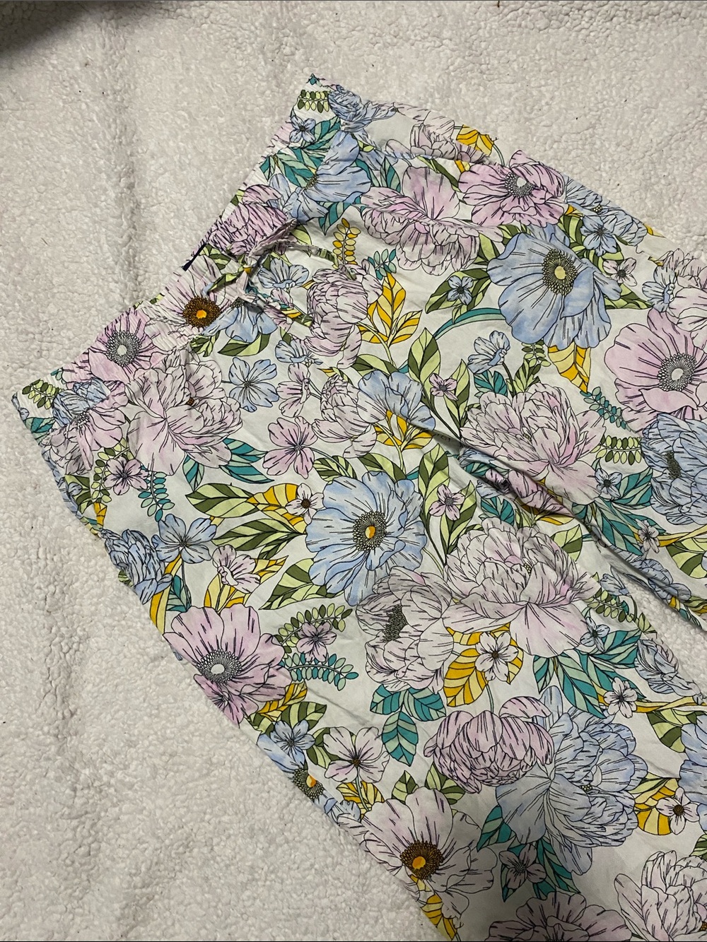 Gap Womens size Lg Floral Cotton Lounge Pants in Pastel Multicolor leafy Print - Picture 5 of 16